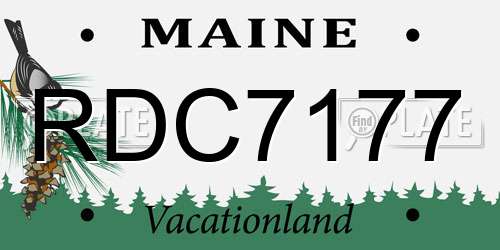 RDC7177 Maine License Plate