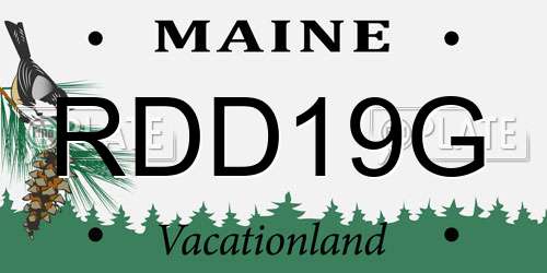 RDD19G Maine License Plate