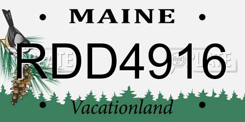 RDD4916 Maine License Plate