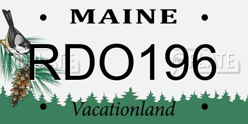 RDO196 Maine License Plate