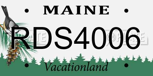 RDS4006 Maine License Plate