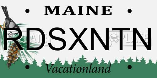 RDSXNTN Maine License Plate
