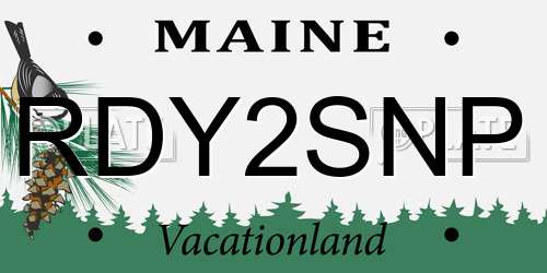 RDY2SNP Maine License Plate