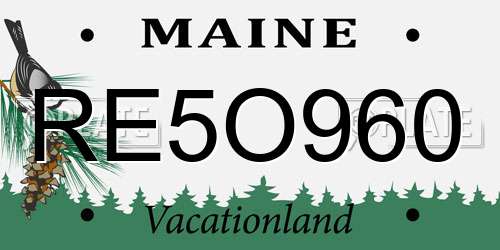 RE5O960 Maine License Plate