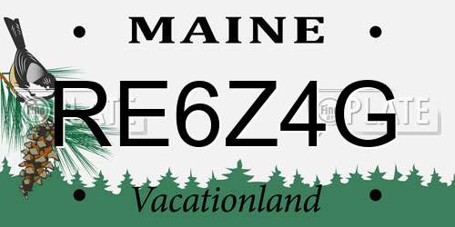 RE6Z4G Maine License Plate