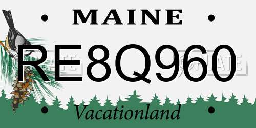 RE8Q960 Maine License Plate
