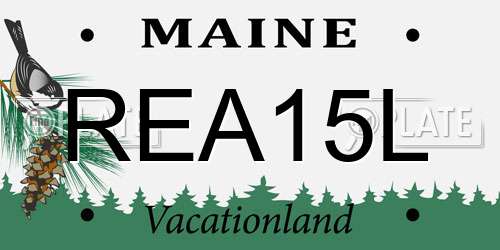 REA15L Maine License Plate