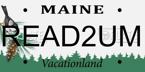 READ2UM Maine License Plate
