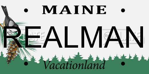 REALMAN Maine License Plate