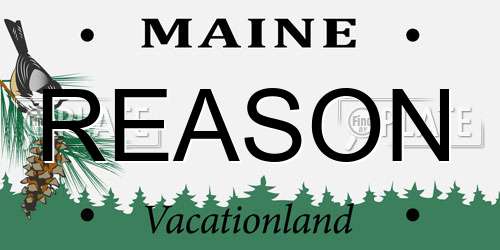 REASON Maine License Plate