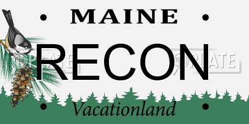 RECON Maine License Plate