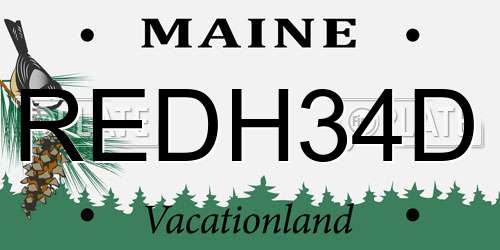 REDH34D Maine License Plate