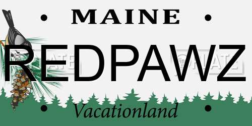 REDPAWZ Maine License Plate