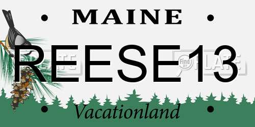REESE13 Maine License Plate