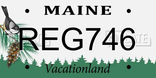 REG746 Maine License Plate