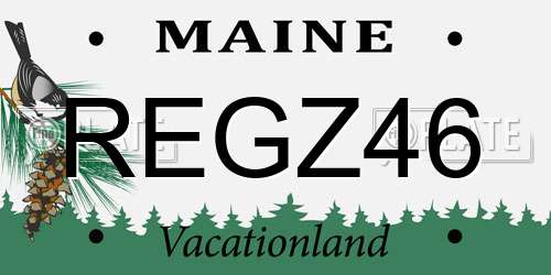 REGZ46 Maine License Plate
