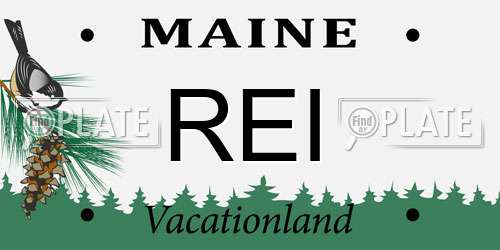 REI Maine License Plate