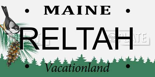 RELTAH Maine License Plate