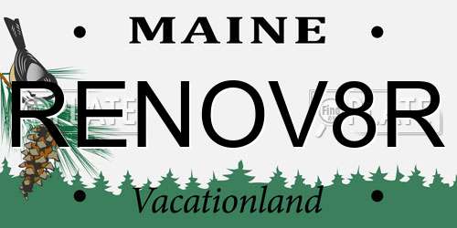 RENOV8R Maine License Plate
