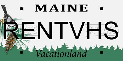 RENTVHS Maine License Plate