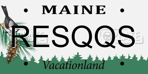 RESQQS Maine License Plate