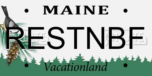 RESTNBF Maine License Plate