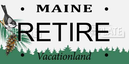 RETIRE Maine License Plate