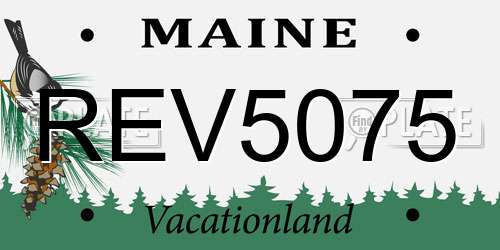 REV5075 Maine License Plate
