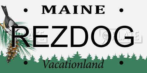 REZDOG Maine License Plate