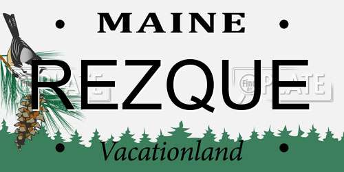 REZQUE Maine License Plate