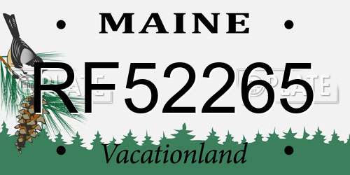 RF52265 Maine License Plate