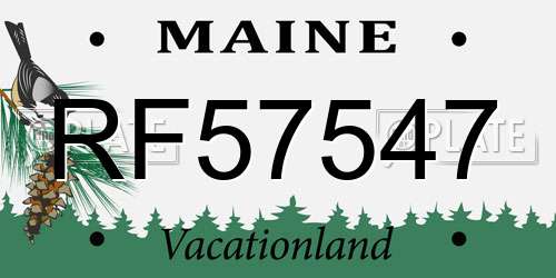 RF57547 Maine License Plate
