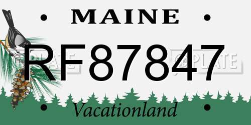 RF87847 Maine License Plate