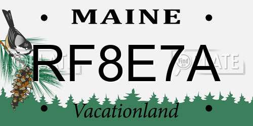 RF8E7A Maine License Plate