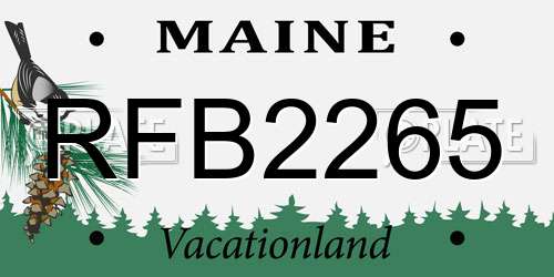RFB2265 Maine License Plate
