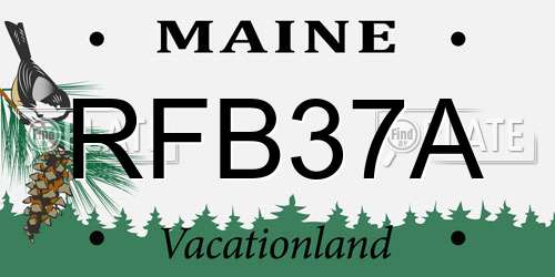 RFB37A Maine License Plate
