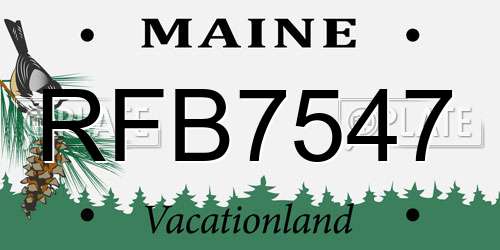 RFB7547 Maine License Plate