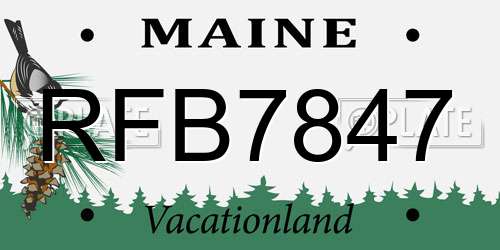 RFB7847 Maine License Plate