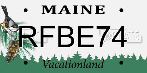 RFBE74 Maine License Plate