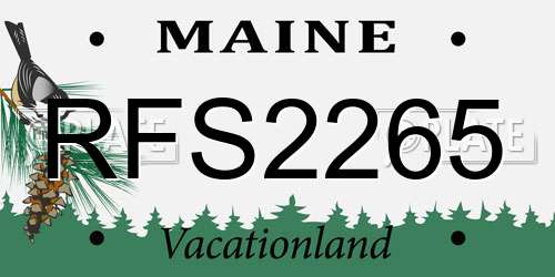 RFS2265 Maine License Plate