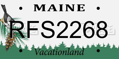 RFS2268 Maine License Plate