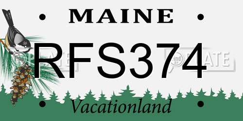 RFS374 Maine License Plate