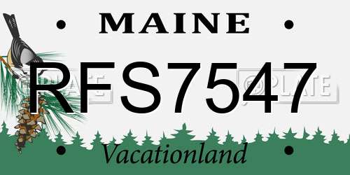RFS7547 Maine License Plate