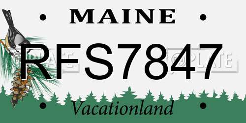 RFS7847 Maine License Plate