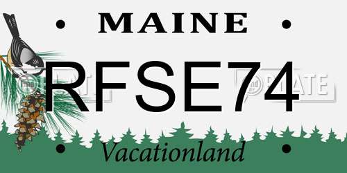RFSE74 Maine License Plate