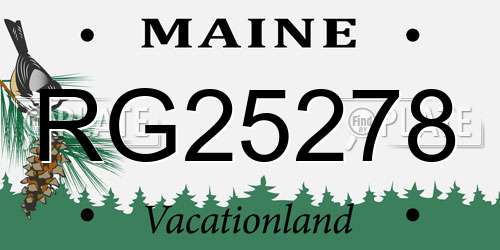 RG25278 Maine License Plate