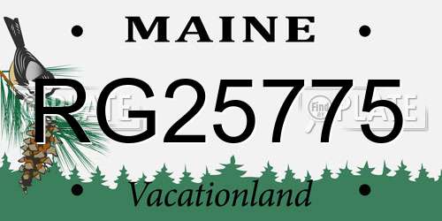 RG25775 Maine License Plate