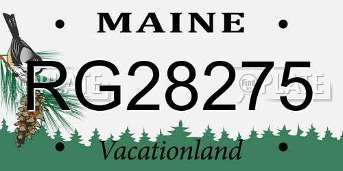 RG28275 Maine License Plate