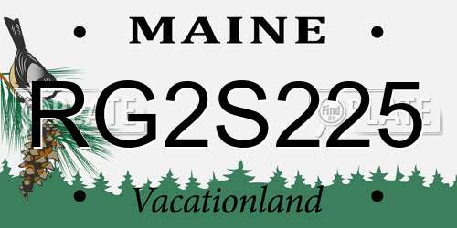 RG2S225 Maine License Plate