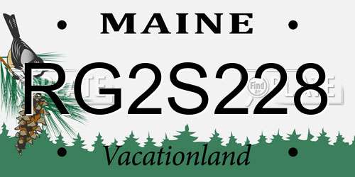 RG2S228 Maine License Plate